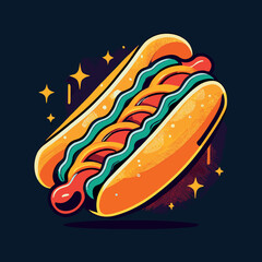 Rich hot dog pop art style, made in vector, editable