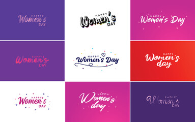 International Women's Day vector hand-written typography background