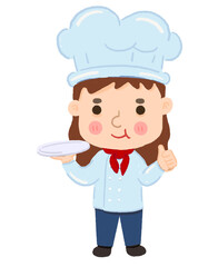 cute cartoon drawing chef cooking