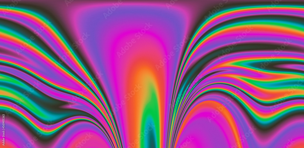 Poster Abstract trippy background with marbled ebru texture and multicolored streaks. 
