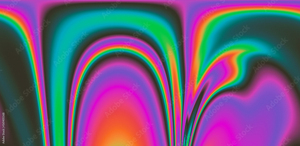 Poster Abstract trippy background with marbled ebru texture and multicolored streaks. 