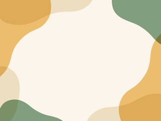 和カラーのシンプルな曲線フレーム_ベクターイラスト