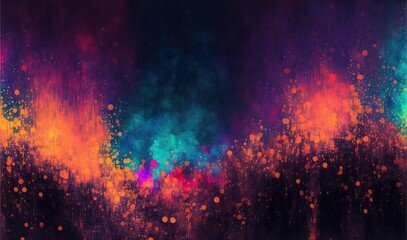 Impressionistic teal purple red modern oil painting and sparkling wallpaper, color transitions, universe, volumetric lighting, sharp, hyperrealistic created with generative ai technology