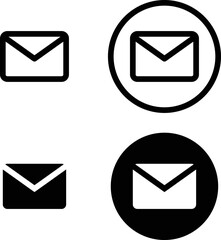 Mail Icon, email icon in four styles for web phone or print applications.