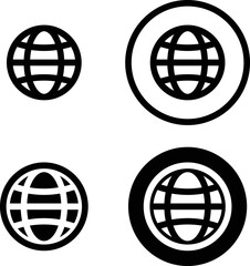 Browser Icon, internet icon in four styles for web phone or print applications.