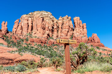 Broken Arrow trail marker sign in Sedona, Arizona