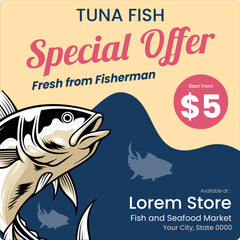 Vintage fishing for social media post