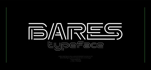 Obraz premium Creative modern technology neon alphabet fonts. Abstract typography urban sport, techno , fashion, digital, future creative logo font. vector illustration