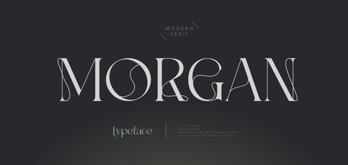 Luxury wedding alphabet font. Typography decorative elegant classic lettering serif fonts vintage retro for logo. vector illustration - 561407771