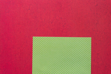 Fototapeta premium red scrapbook paper with texture and green blank card with space for your text