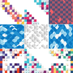 Abstract colorful square background pack of 9 available