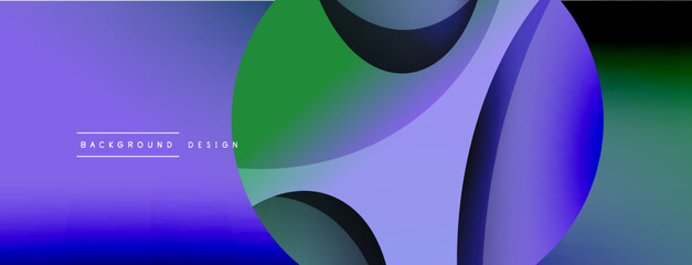 Creative geometric wallpaper. Minimal abstract background. Circle and wave composition vector illustration for wallpaper banner background or landing page