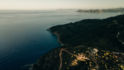 Fototapeta na wymiar Kabak Bay Drone Photo, Aegean Sea Fethiye, Mugla Turkey
