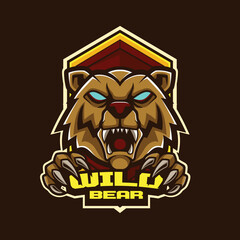 Vector of bear mascot logo template