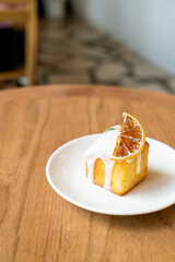lemon pound cake on white plate