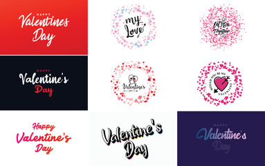 Fototapeta na wymiar Happy Valentine's Day typography poster with handwritten calligraphy text. isolated on white background vector illustration