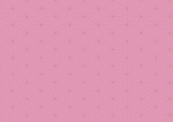 和柄背景素材：麻の葉柄（桃花色）