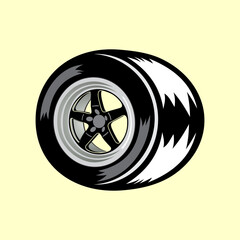 drag wheel premium vector illustration