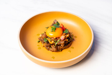 spicy wagyu beef larb salad