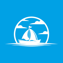 Naklejka premium Boat logo template icon design