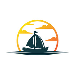 Boat logo template icon design