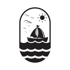Boat logo template icon design