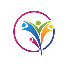 Teamwork logo template icon design