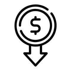 reduce cost line icon