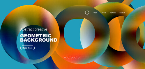 Round shapes, circles and rings composition. Business or technology design for wallpaper, banner, background, landing page, wall art, invitation, prints