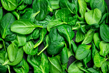 Fresh green spinach.