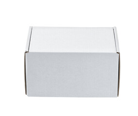 white cardboard box isolated on white background with clipping path ready for product design. white box isolated.