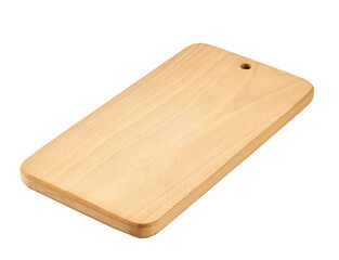 wooden cutting board isolated on white background.