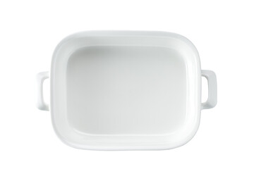 Ceramic cooking baking dish isolated on a white background,top view. - Powered by Adobe
