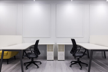 Empty office after renovation with new furniture