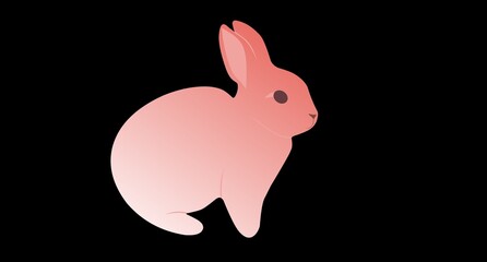 cute bunny animal illustration in pink color