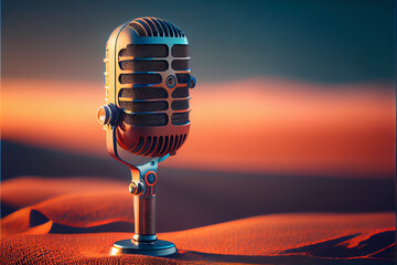 retro microphone with filter
