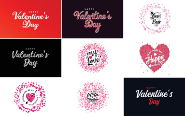 Be My Valentine lettering with a heart design. suitable for use in Valentine's Day cards and invitations