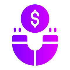 money magnet gradient icon