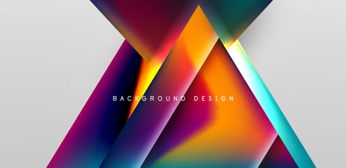 Futuristic triangle vector abstract background with colorful fluid gradients