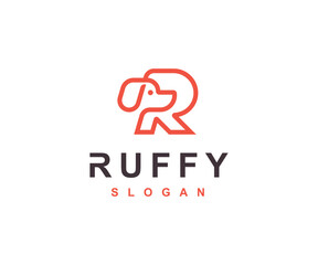 Letter R Dog Logo