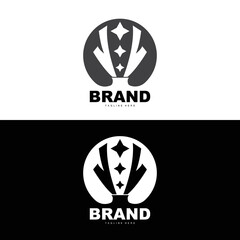 Trophy Logo Design, Award Winner Championship Trophy Vector, Success Brand