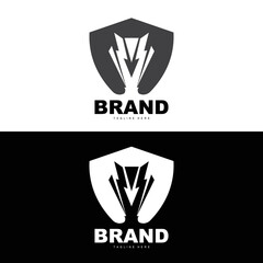 Trophy Logo Design, Award Winner Championship Trophy Vector, Success Brand