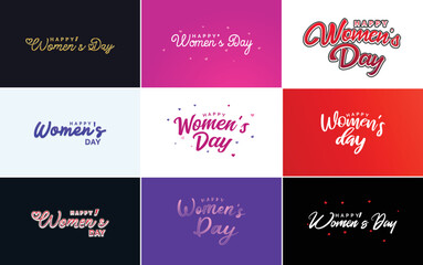 Fototapeta na wymiar International Women's Day lettering with a love shape. suitable for use in cards. invitations. banners. posters. postcards. stickers. and social media posts