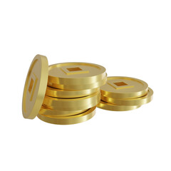 chinese coin 3d illustration