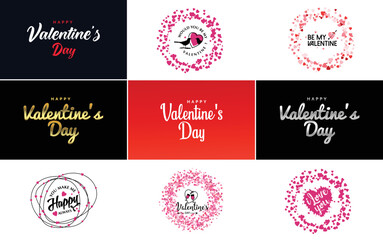 Fototapeta na wymiar Happy Valentine's Day typography poster with handwritten calligraphy text. isolated on white background