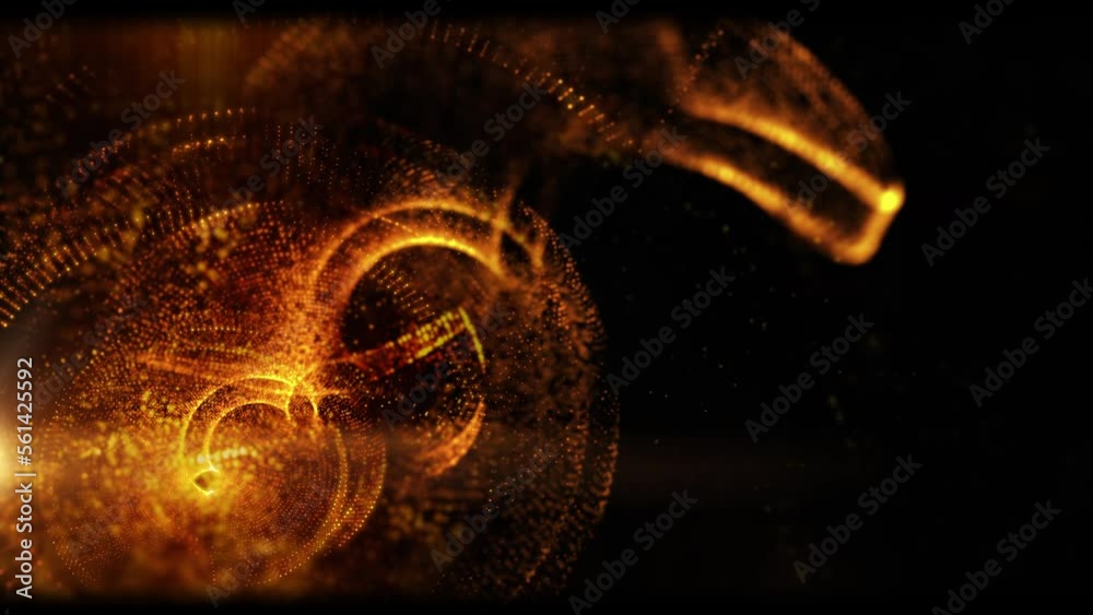 Aufkleber futuristic abstract de-focus luxurious gold particles flowing in cyber space environment background
