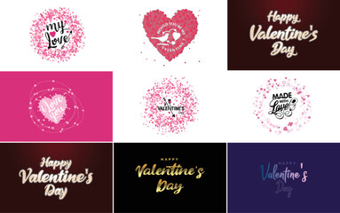 Fototapeta na wymiar Happy Valentine's Day banner template with a romantic theme and a red color scheme