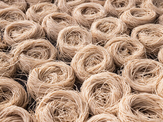Vermicelli noodles stacked together in Taiwan
