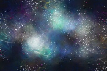 The ultimate in infinite universe science fiction wallpaper elements, Watercolor starry universe