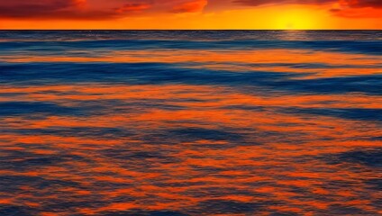 夕日　空と海